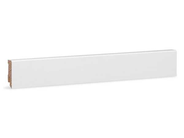 Modern Kiefer Massivholz Sockelleiste weiß lackiert RAL9016 (16x40mm)