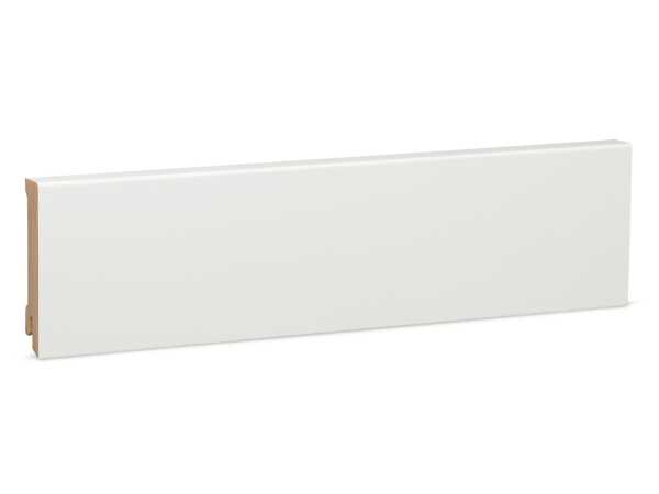 Modern Kiefer Massivholz Sockelleiste weiß lackiert RAL9010 (16x78mm)