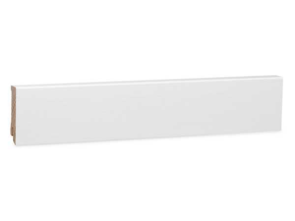 Modern Kiefer Massivholz Sockelleiste weiß lackiert RAL9016 (16x58mm)