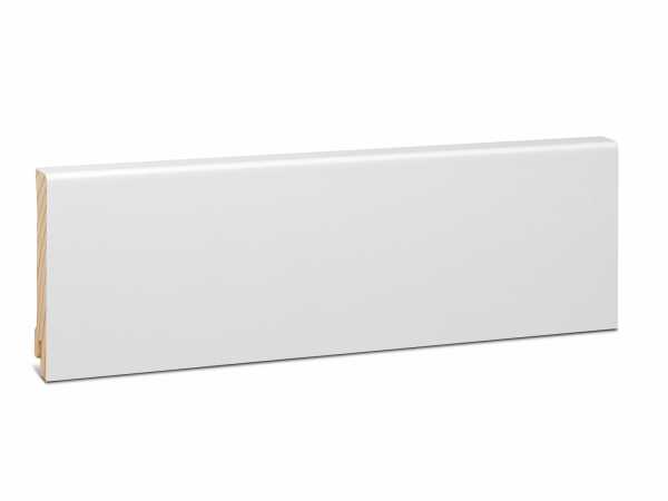Modern Fichte Massivholz Sockelleiste weiß foliert RAL9016 (16x95mm)